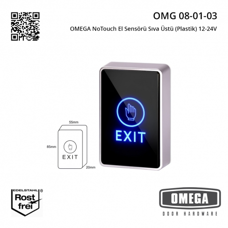 OMEGA Temassız El Sensörü Sıva Üstü (Plastik) 12-24V