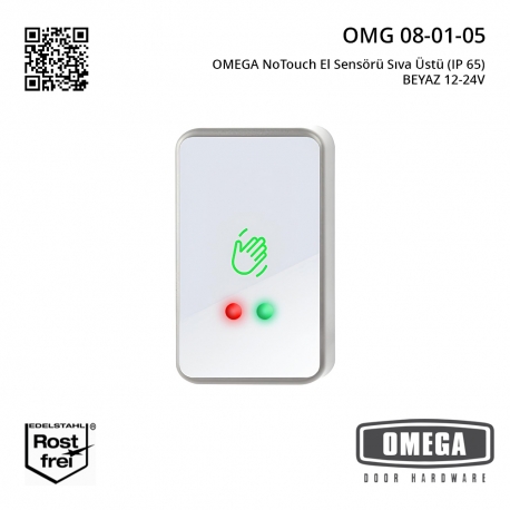 OMEGA Temassız El Sensörü Sıva Üstü (IP 65) BEYAZ 12-24V