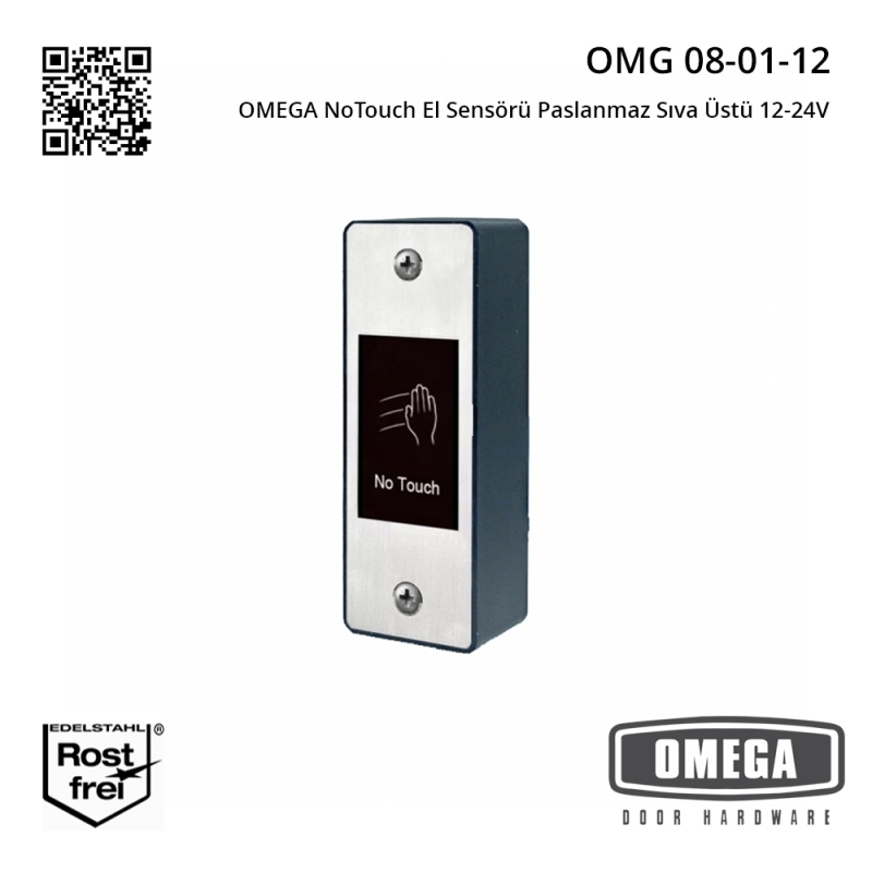 OMEGA Temassız El Sensörü Paslanmaz Sıva Üstü 12-24V