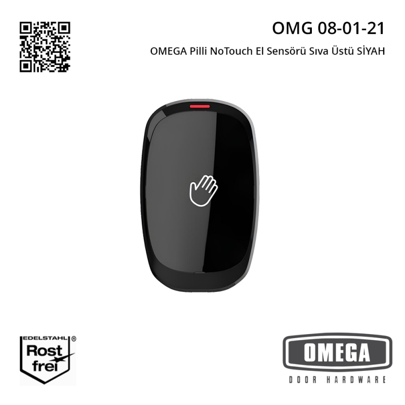 OMEGA Pilli Temassız El Sensörü Sıva Üstü SİYAH